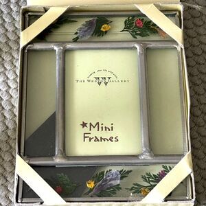 The Weston Gallery Glass Pine & Dried Flower Accents 2 x 3" Mini Picture Frame